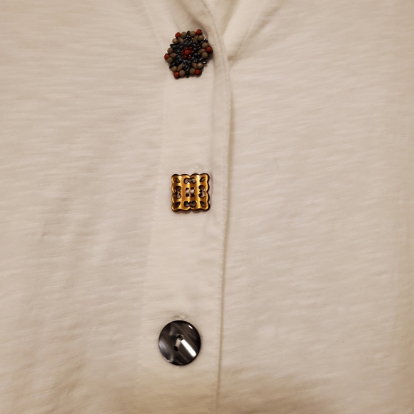 Danielle Assymetrical Hem Coastal Cotton Lagenlook Tunic Whisper White Artsy - Picture 9 of 11